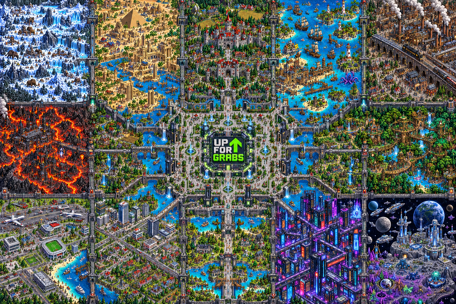 The complete UP FOR GRABS Tile World